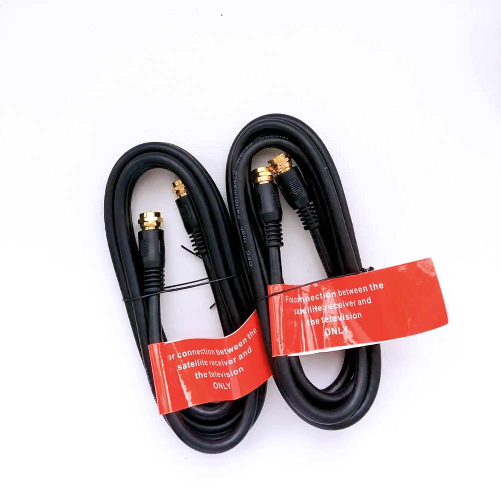 5/$18 OFC High Performance RG-59 Coaxial Cables 2-Pack for Satellite TV Receiver